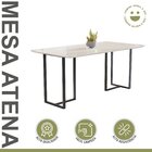 Mesa De Jantar 4 Lugares 135cm Tampo Vidro/mdf Atena