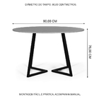 Mesa De Jantar 4 Lugares 90cm Redonda Industrial Rigo Branca