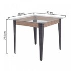 Mesa De Jantar 4 Lugares 90cm Tampo Vidro Pés Em Aço Espanha