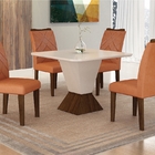 Mesa De Jantar 4 Lugares 90m Tampo Copo Mdf-vidro Larissa Mov