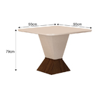 Mesa De Jantar 4 Lugares 90m Tampo Copo Mdf-vidro Larissa Mov