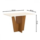 Mesa De Jantar 4 Lugares Alicia Com Vidro Nature/off White/li
