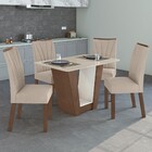 Mesa De Jantar 4 Lugares Apogeu Imbuia Clean/off White/veludo