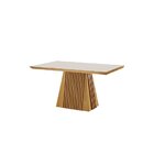 Mesa De Jantar 4 Lugares Áustria Com Vidro Castanho Cinamomo