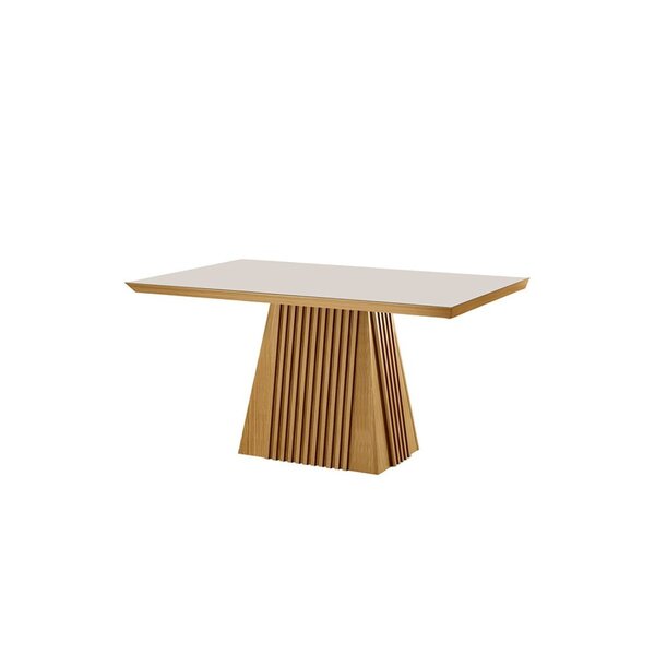 Mesa De Jantar 4 Lugares Áustria Com Vidro Castanho Cinamomo