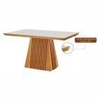 Mesa De Jantar 4 Lugares Áustria Com Vidro Castanho Cinamomo