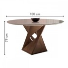Mesa De Jantar 4 Lugares Barcelona Com Vidro Chocolate/off Wh