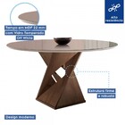 Mesa De Jantar 4 Lugares Barcelona Com Vidro Chocolate/off Wh