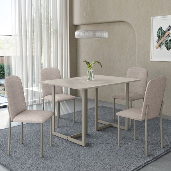 Mesa De Jantar 4 Lugares Belle Classic Champagne/bege - Art P