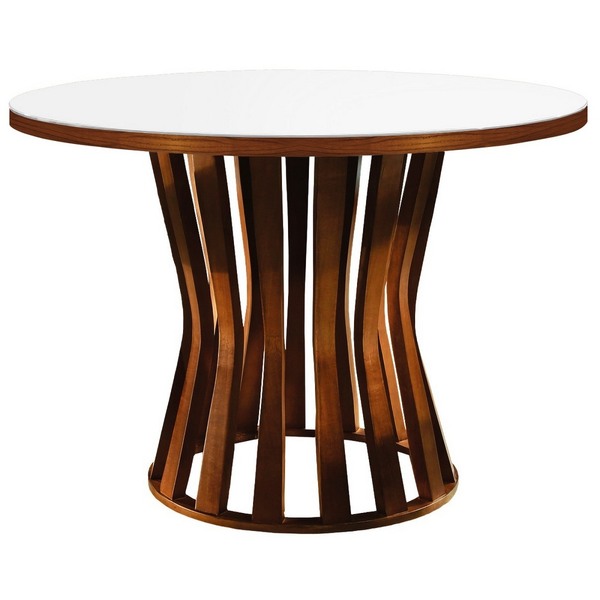 Mesa De Jantar 4 Lugares Branco/ Imbuia 1,3m - Niem