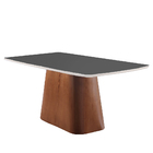 Mesa De Jantar 4 Lugares Branco Tampo Preto 1,4m - Meydan