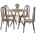 Mesa De Jantar 4 Lugares Bruna Preto/rattan 13420 - Artefamol