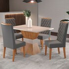 Mesa De Jantar 4 Lugares Cansas Mel/blonde/veludo Cinza - Pan