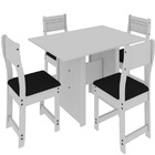 Mesa De Jantar 4 Lugares Caribe Branco/preto 10080.2 - Indékes