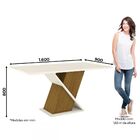 Mesa De Jantar 4 Lugares Carol Nature/off White/linho - Bci M