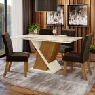 Mesa De Jantar 4 Lugares Carol Nature/off White/marrom - Bci