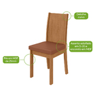 Mesa De Jantar 4 Lugares Celebrare 100% Mdf Com Vidro Amêndoa