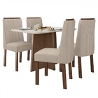 Mesa De Jantar 4 Lugares Celebrare Imbuia Clean/off White/vel