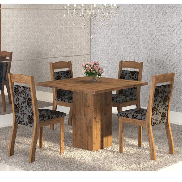 Mesa De Jantar 4 Lugares Cetim Dover/cobre - Mobilarte Móveis