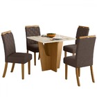 Mesa De Jantar 4 Lugares Chloe Nature/off White/marrom Expres