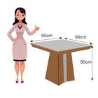 Mesa De Jantar 4 Lugares Dallas Yescasa Castanho Prêmio/off W