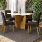 Mesa De Jantar 4 Lugares Denise Nature/off White/marrom - Bci