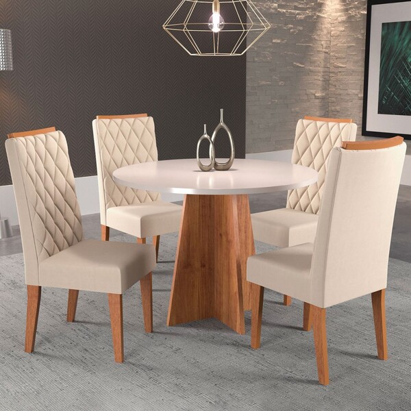 Mesa De Jantar 4 Lugares Disney Mel/blonde/nude - Panorama Mó