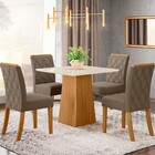 Mesa De Jantar 4 Lugares Dora Nature/off White/bege Se79 - He