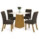 Mesa De Jantar 4 Lugares Élida Nature/off White/marrom - Bci