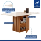 Mesa De Jantar 4 Lugares Elis Com Vidro Cinamomo/off White/su