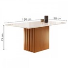 Mesa De Jantar 4 Lugares Elis Com Vidro Cinamomo/off White/su
