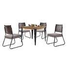 Mesa De Jantar 4 Lugares Espanha Linho Claro/siena/grafite/ju