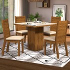 Mesa De Jantar 4 Lugares Flecha Seda/blonde/nude - Viero Móve