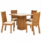 Mesa De Jantar 4 Lugares Flecha Seda/blonde/nude - Viero Móve