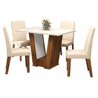 Mesa De Jantar 4 Lugares Floripa Seda/blonde/nude - Viero Móv