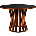 Mesa De Jantar 4 Lugares Imbuia Tampo Preto 1,3m - Niem