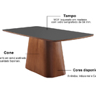 Mesa De Jantar 4 Lugares Imbuia Tampo Preto 1,4m - Meydan