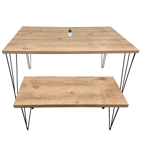 Mesa De Jantar 4 Lugares Industrial Rústica Com 1 Banco - Ant