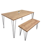 Mesa De Jantar 4 Lugares Industrial Rústica Com 1 Banco - Ant