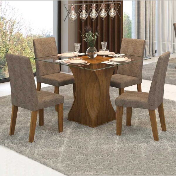 Mesa De Jantar 4 Lugares Jazz 11552 Seda/malta - Mobilarte Mó