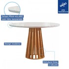 Mesa De Jantar 4 Lugares Kansas/canela Com Vidro Cinamomo/off