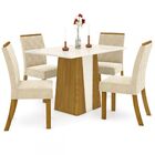 Mesa De Jantar 4 Lugares Keltin Nature/off White/linho - Bci