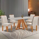 Mesa De Jantar 4 Lugares Kyra/arizona Com Vidro Cinamomo/off