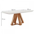 Mesa De Jantar 4 Lugares Kyra/canela Com Vidro Cinamomo/off W