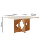 Mesa De Jantar 4 Lugares Laura Cinamomo/off White/suede Pena