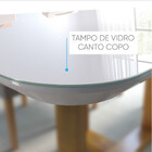 Mesa De Jantar 4 Lugares Lisy Com Tampo De Vidro 120cm - Móve
