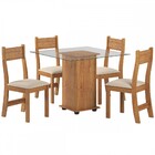 Mesa De Jantar 4 Lugares Luminare Mel/nude - Viero Móveis