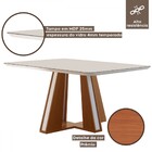 Mesa De Jantar 4 Lugares Madri Com Vidro Premio/off White/lin