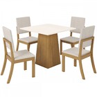 Mesa De Jantar 4 Lugares Milla Nature/off White/linho - Henn