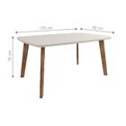 Mesa De Jantar 4 Lugares Nancy 1,20 X 0,90 Oblongo Off White